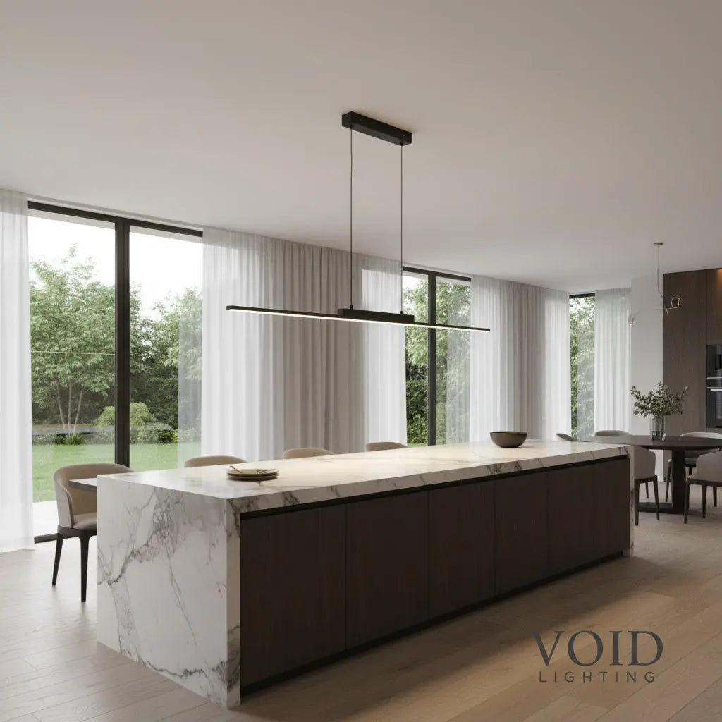 VoidBeam™ Modern Linear Pendant Light - Luxury LED Dining Chandelier - VOID Lighting™ Luminescense