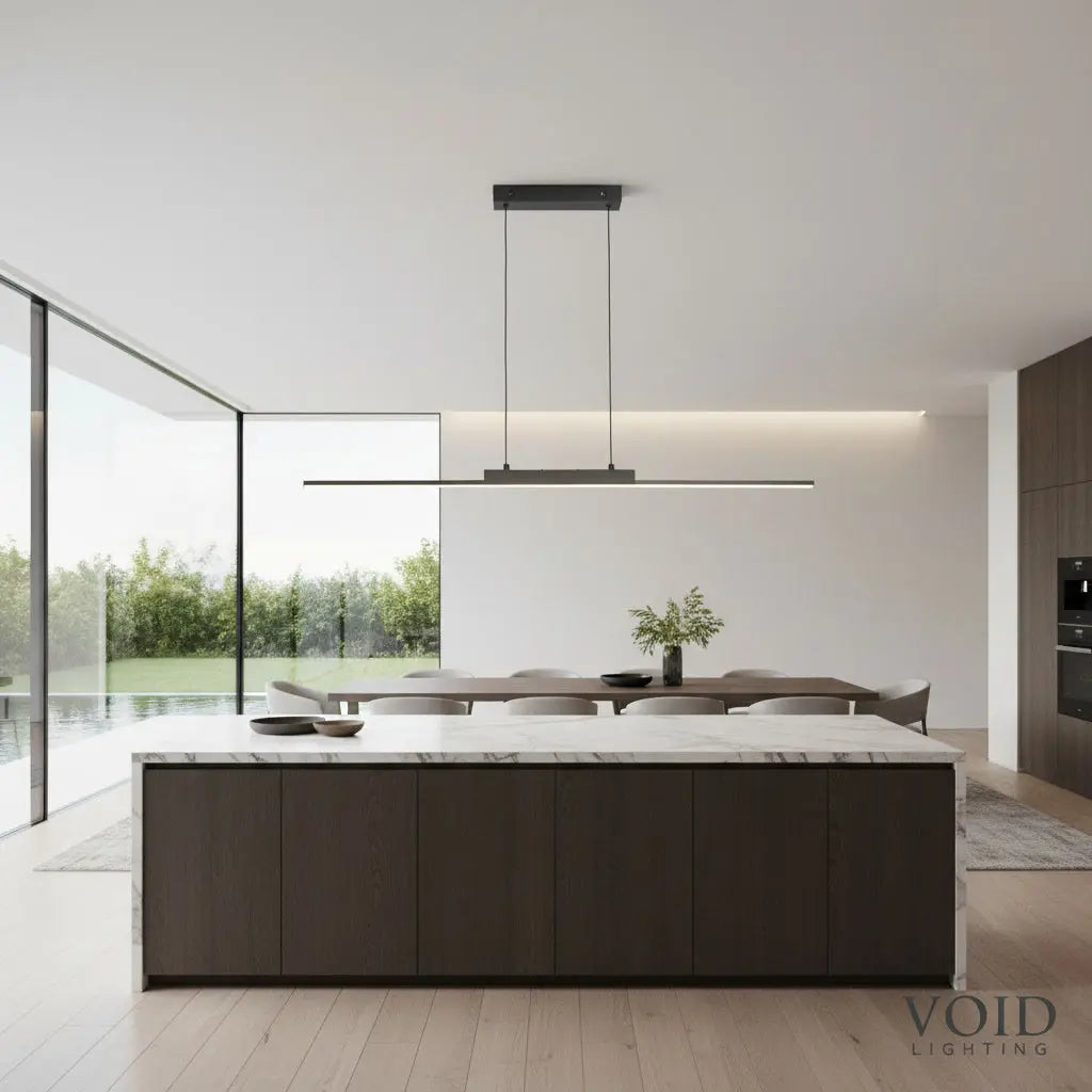 VoidBeam™ Modern Linear Pendant Light - Luxury LED Dining Chandelier - VOID Lighting™ Luminescense