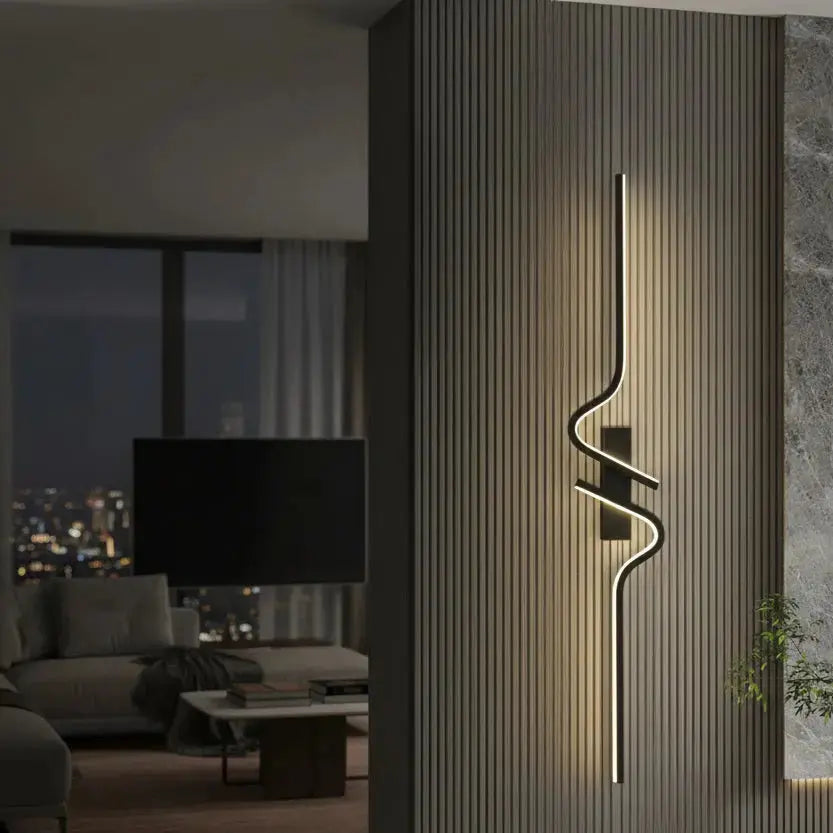 LumiSculpt™ Modern LED Artistic Wall Light – Minimalist Curved Accent Lighting Luminescense