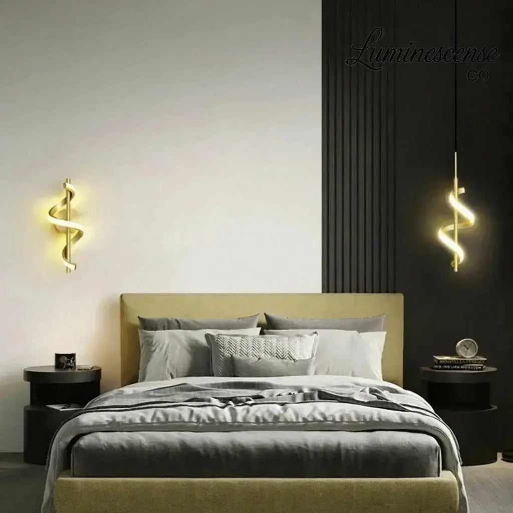LumiTwist™ Modern Spiral LED Wall Lamp – Minimalist Curved Accent Light Luminescense