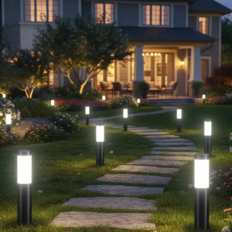 SolarPath™ Stainless Steel Outdoor Path Lights – Modern IP65 Garden & Walkway Lighting (Small & Large) Luminescense
