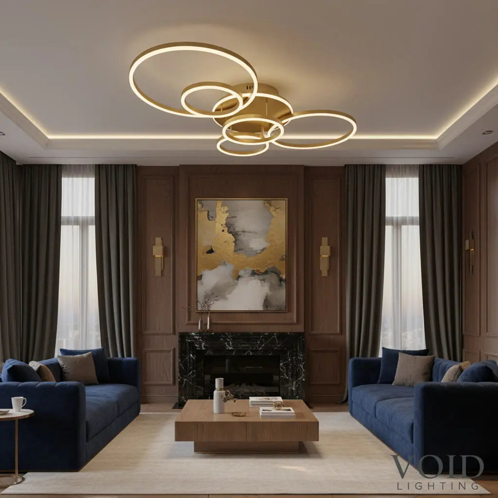 Modern Minimalist Semi-Flush Ceiling Light - Luxury LED Ceiling Light - AeroGlow™ Luminescense