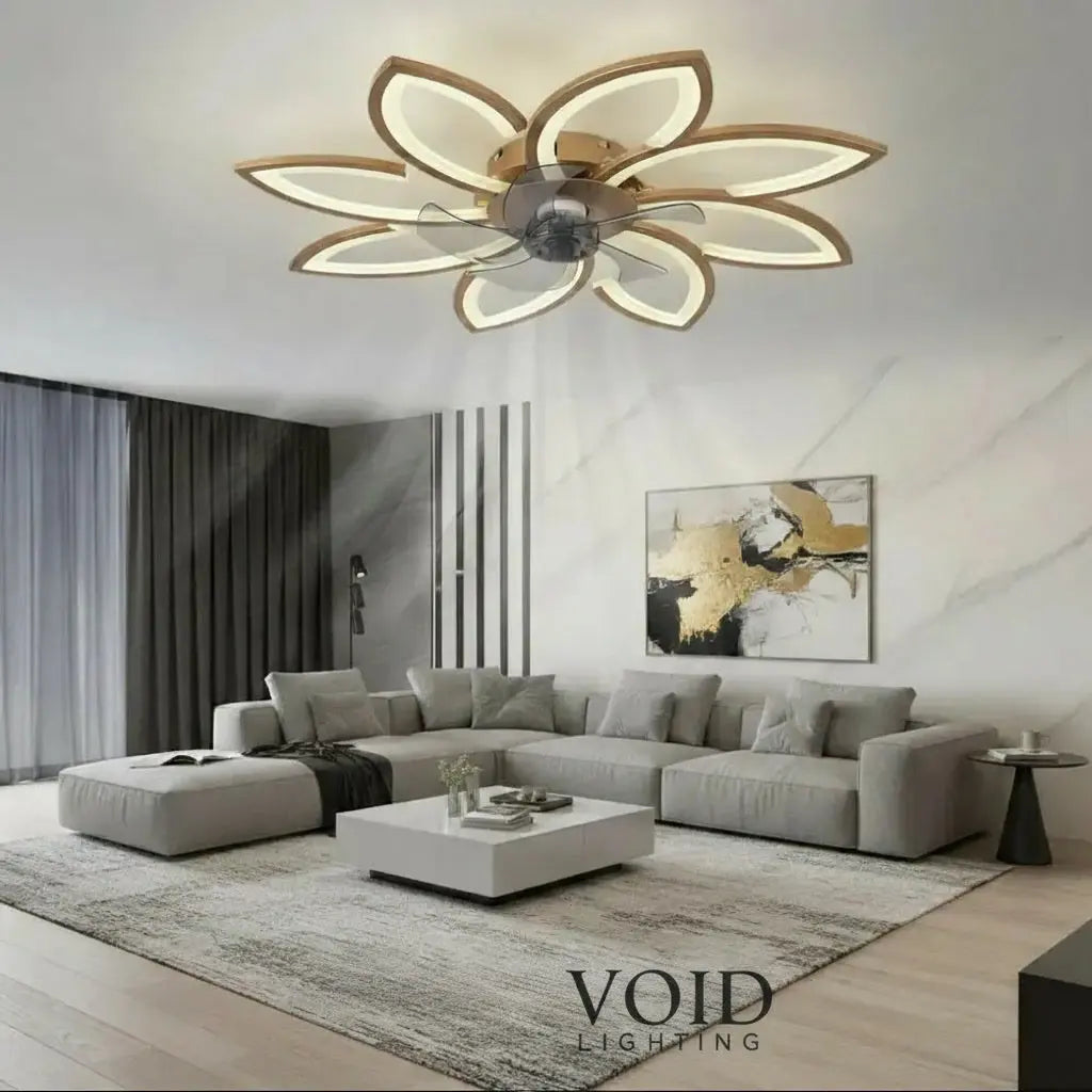 Modern LED Petal Ceiling Fan With Remote - Silent Flower Fan Light - PetaLuxe™ Luminescense