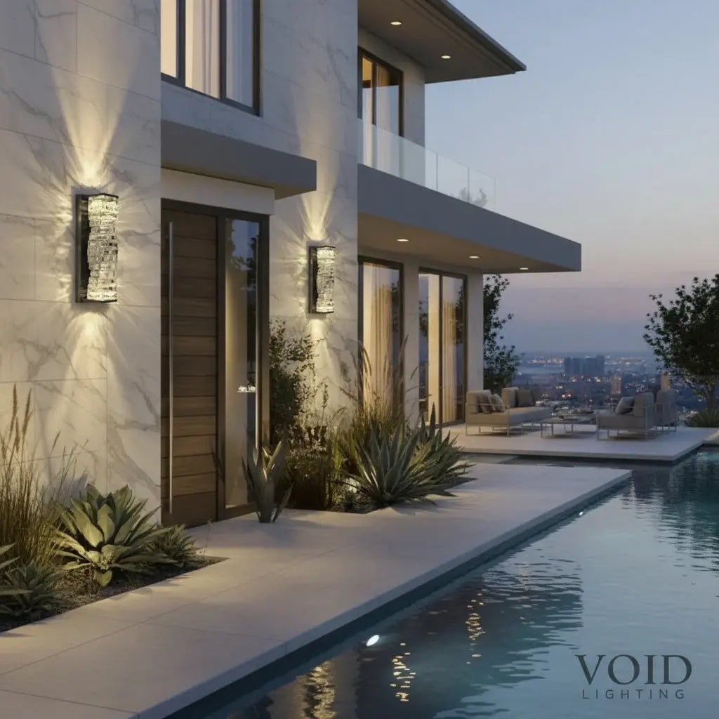 VoidPrism™ Luxury Crystal Outdoor Wall Sconce - Waterproof LED Exterior Light Luminescense