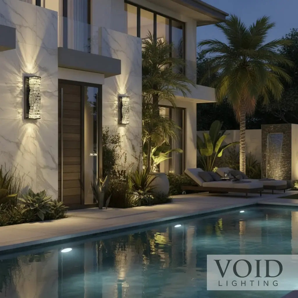 VoidPrism™ Luxury Crystal Outdoor Wall Sconce - Waterproof LED Exterior Light Luminescense