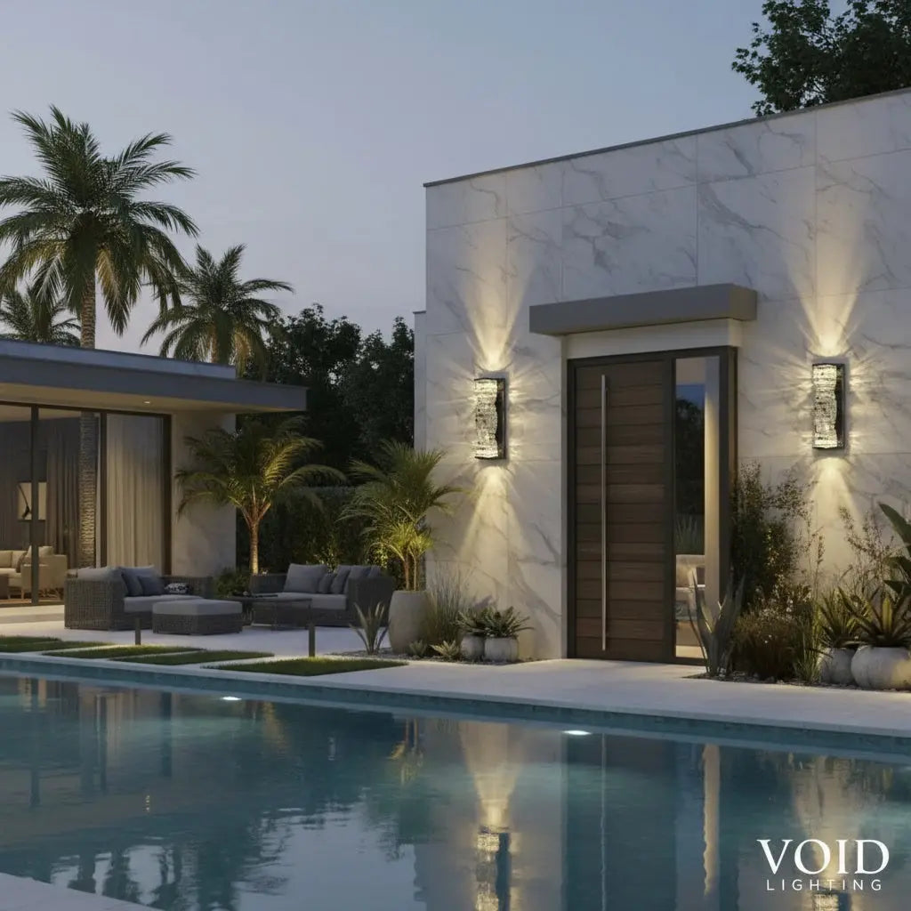 VoidPrism™ Luxury Crystal Outdoor Wall Sconce - Waterproof LED Exterior Light Luminescense