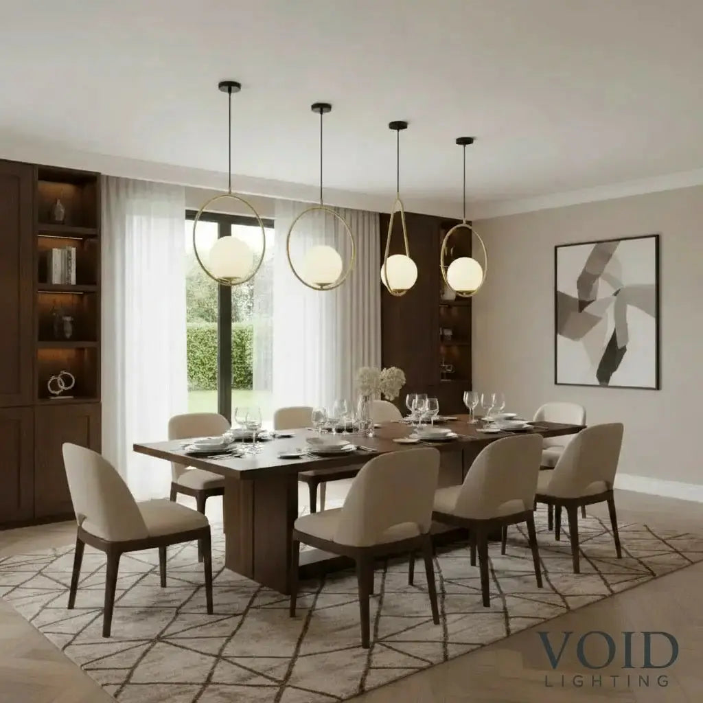 Modern Brass & Black Glass Pendant - Luxury Industrial Chandelier - Elara™ Luminescense