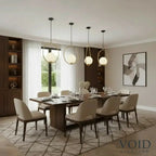 Modern Brass & Black Glass Pendant - Luxury Industrial Chandelier - Elara™ Luminescense