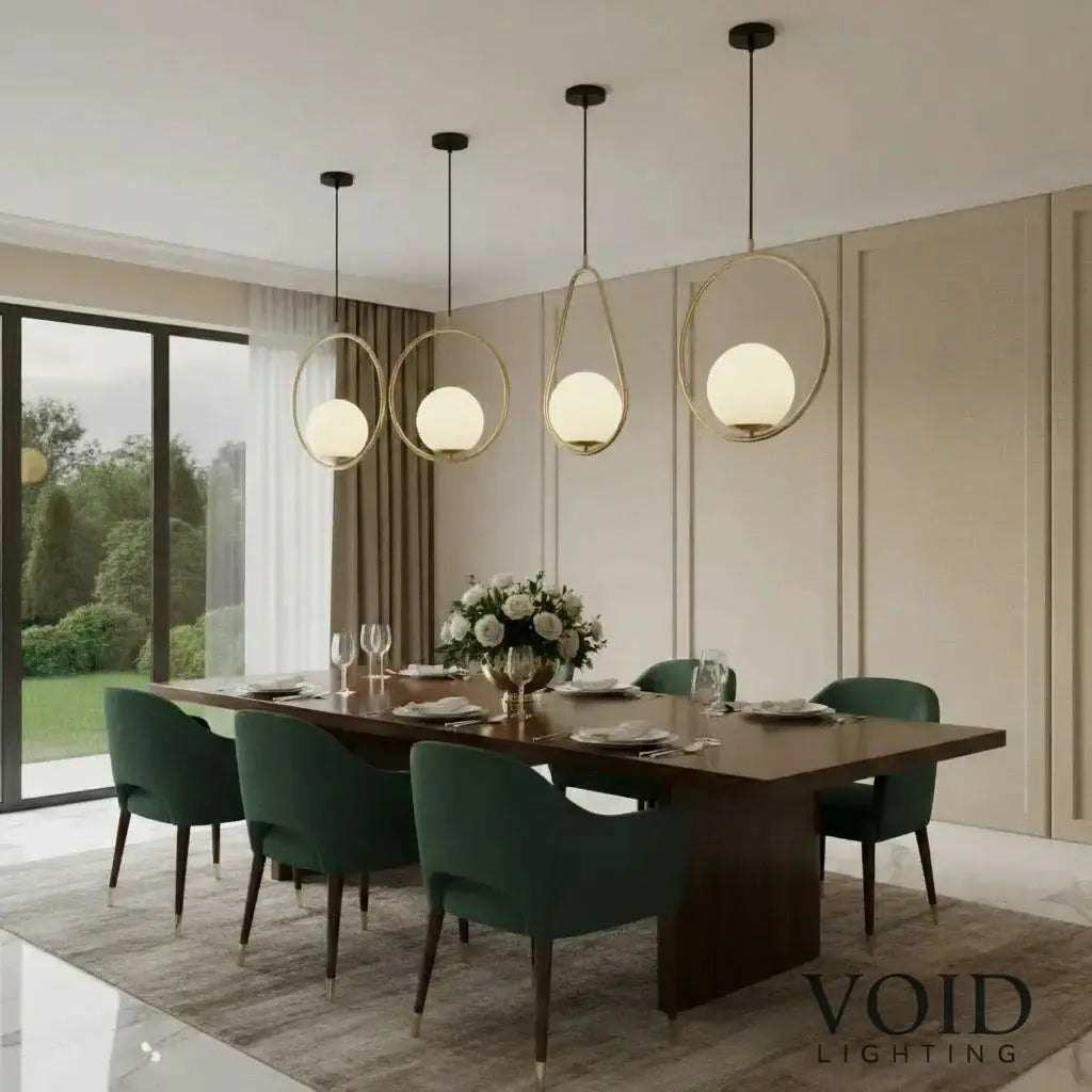 Modern Brass & Black Glass Pendant - Luxury Industrial Chandelier - Elara™ Luminescense