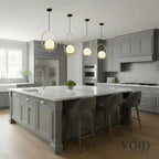 Modern Brass & Black Glass Pendant - Luxury Industrial Chandelier - Elara™ Luminescense