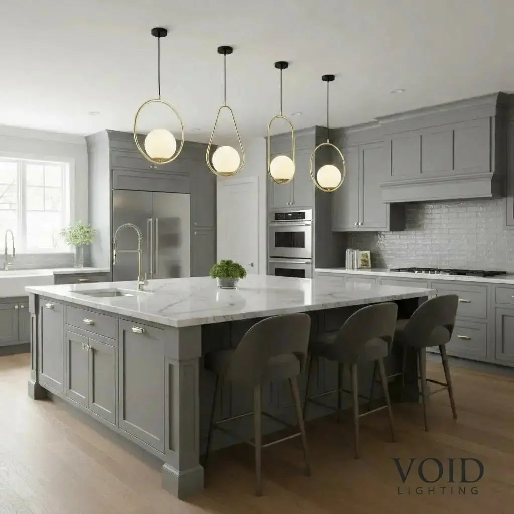 Modern Brass & Black Glass Pendant - Luxury Industrial Chandelier - Elara™ Luminescense