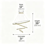 Modern Spiral LED Chandelier - Sculptural Multi-Ring Pendant Light - AstraFlow™ Luminescense