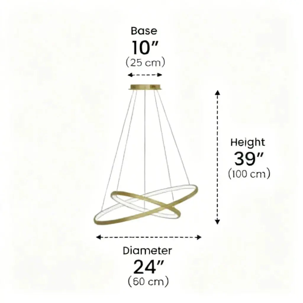 Modern Spiral LED Chandelier - Sculptural Multi-Ring Pendant Light - AstraFlow™ Luminescense