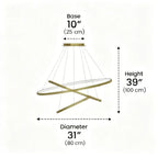 Modern Spiral LED Chandelier - Sculptural Multi-Ring Pendant Light - AstraFlow™ Luminescense