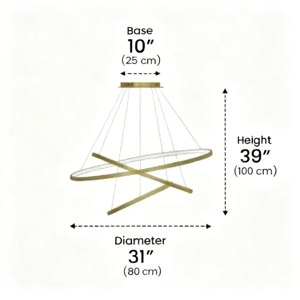 Modern Spiral LED Chandelier - Sculptural Multi-Ring Pendant Light - AstraFlow™ Luminescense