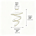 Modern Spiral LED Chandelier - Sculptural Multi-Ring Pendant Light - AstraFlow™ Luminescense