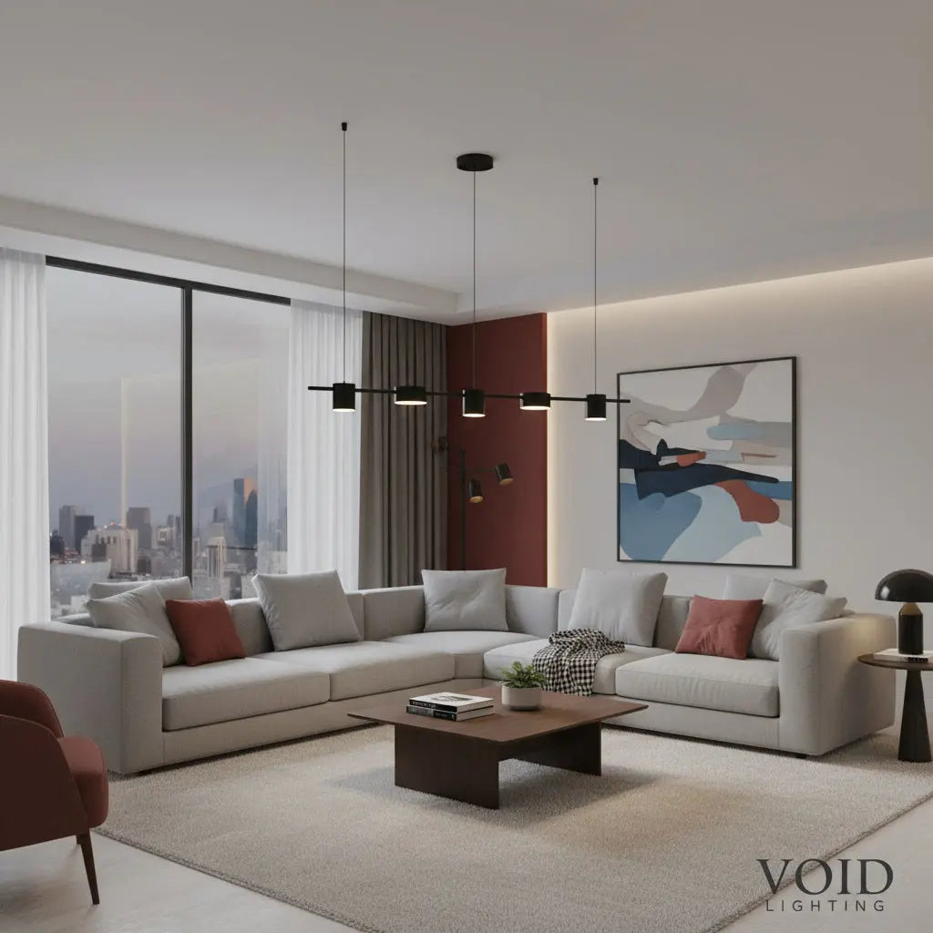 Modern Nordic Linear Chandelier - Adjustable LED Pendant Light - AureliaBeam™ Luminescense