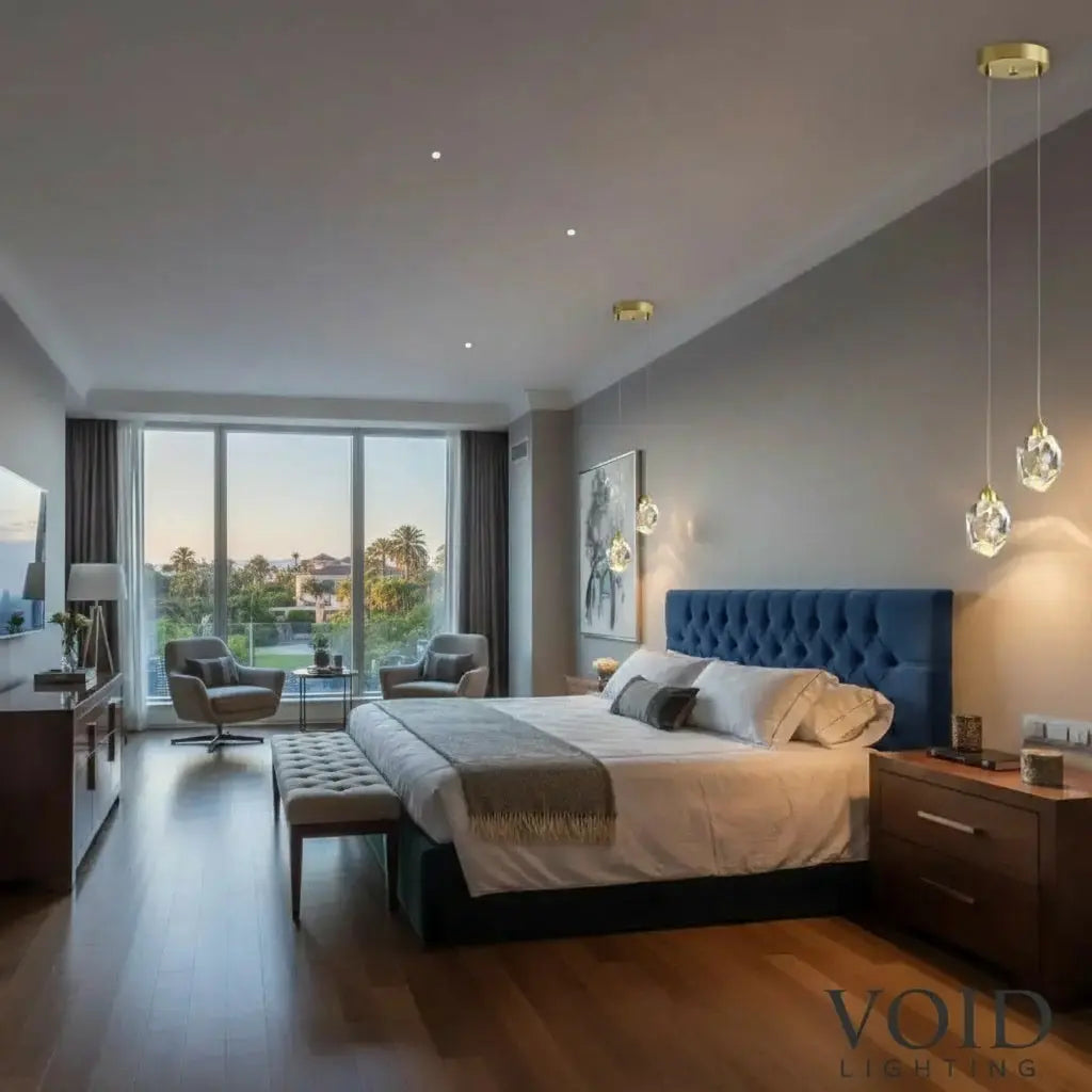 VoidLinear™ K-Series Architectural Crystal Chandelier - Luxury LED Linear Dining Pendant - VOID Lighting™ Luminescense