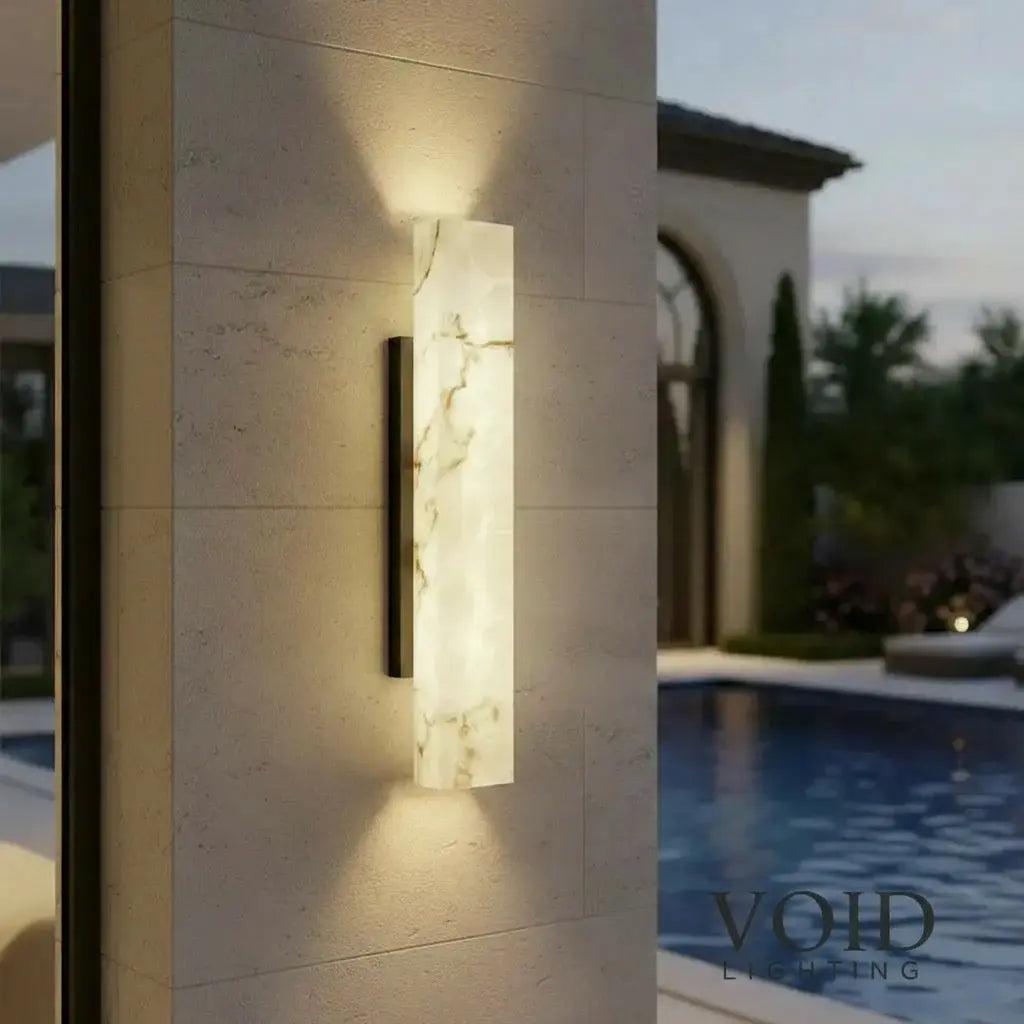 VoidMarble™ Luxury Outdoor Wall Sconce - Modern Marble & LED Exterior Light - VOID Lighting™ Luminescense