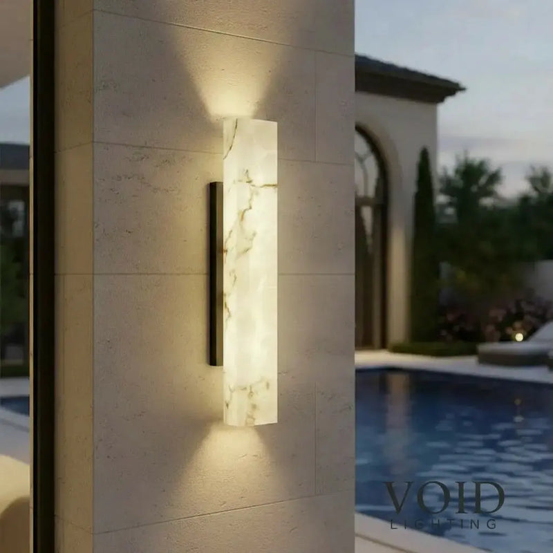 VoidMarble™ Luxury Outdoor Wall Sconce - Modern Marble & LED Exterior Light - VOID Lighting™ Luminescense