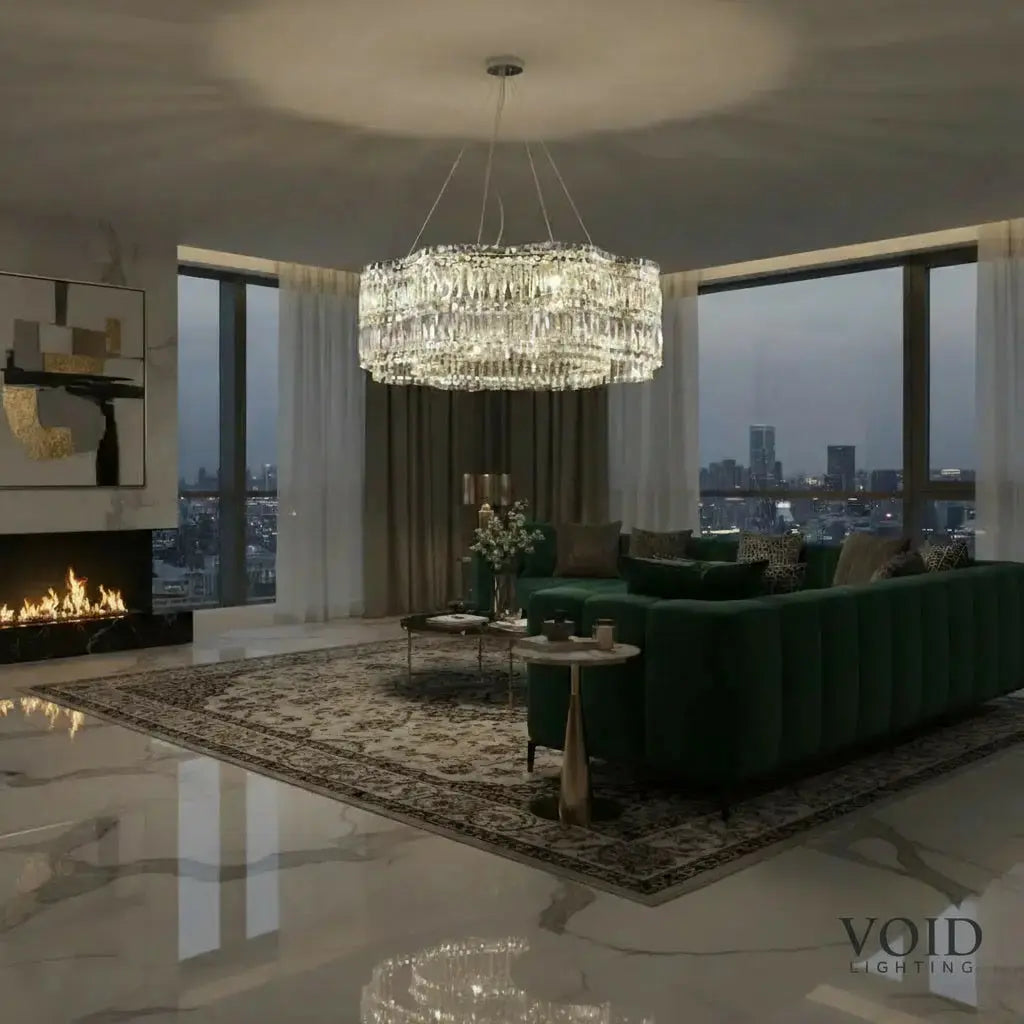 VoidSpectra™ Modern Luxury Crystal Chandelier - LED Ring Pendant Light - VOID Lighting™ Luminescense