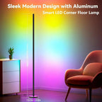 LuminaEdge™ RGB Corner Floor Lamp – 155cm Smart Ambient LED Light Luminescense