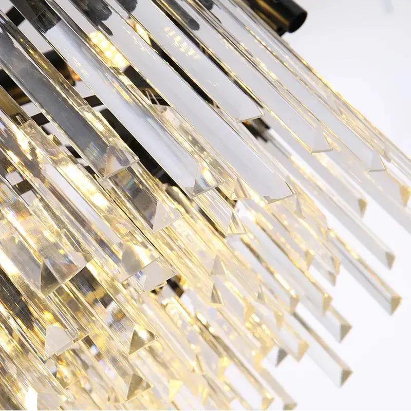 Noctyra™ Black Crystal Ceiling Chandelier – Modern Luxury Flush Mount Light Luminescense