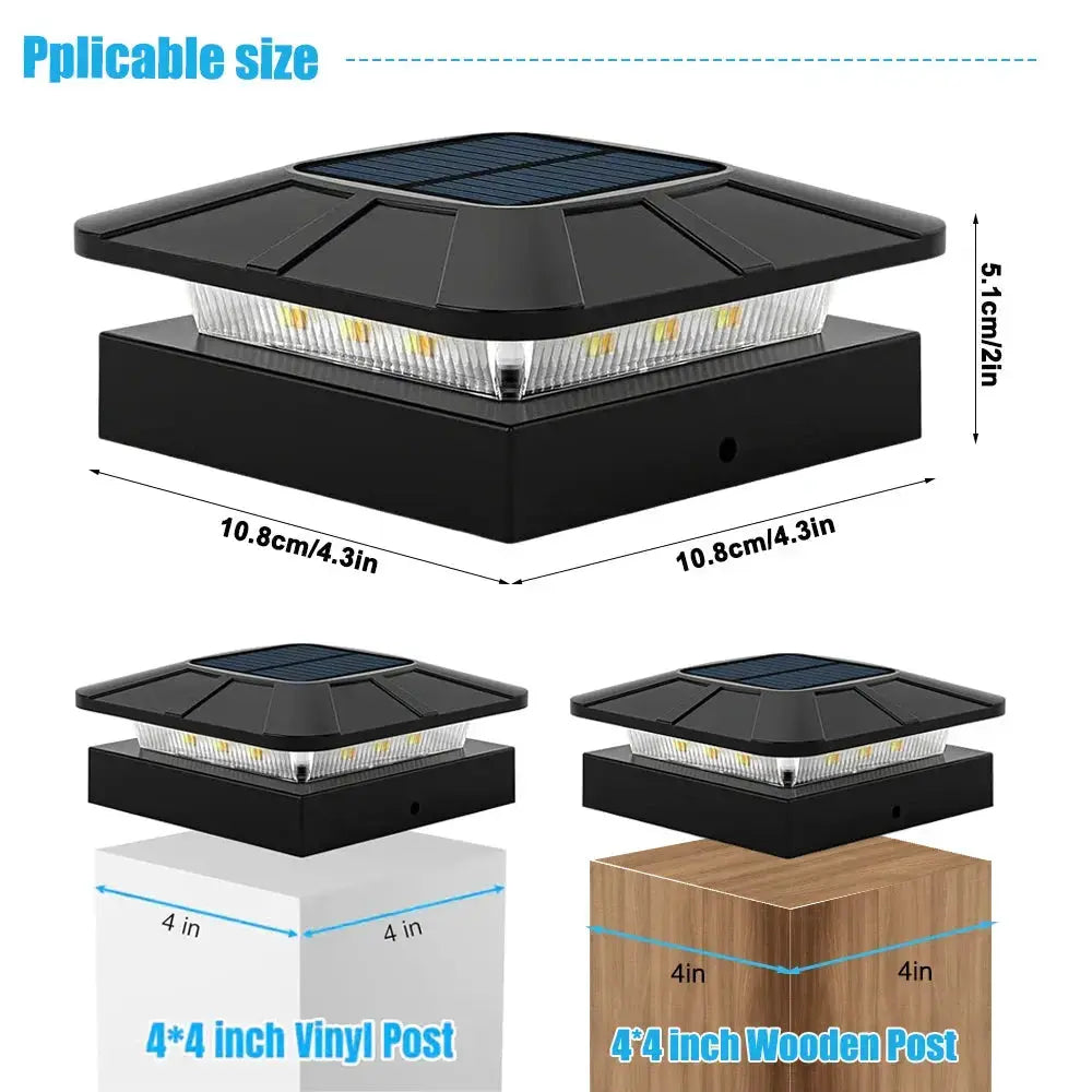 Solar Fence Post Cap Light – IP65 Waterproof LED Solar Post Light Luminescense