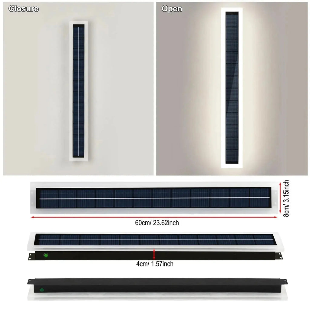 SolarGlow™ Linear Wall Light — Modern Solar-Powered Exterior Accent Lighting Luminescense