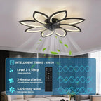 Petaluxe™ Modern LED Ceiling Fan Light – Architectural Floral Fan with Remote Control Luminescense
