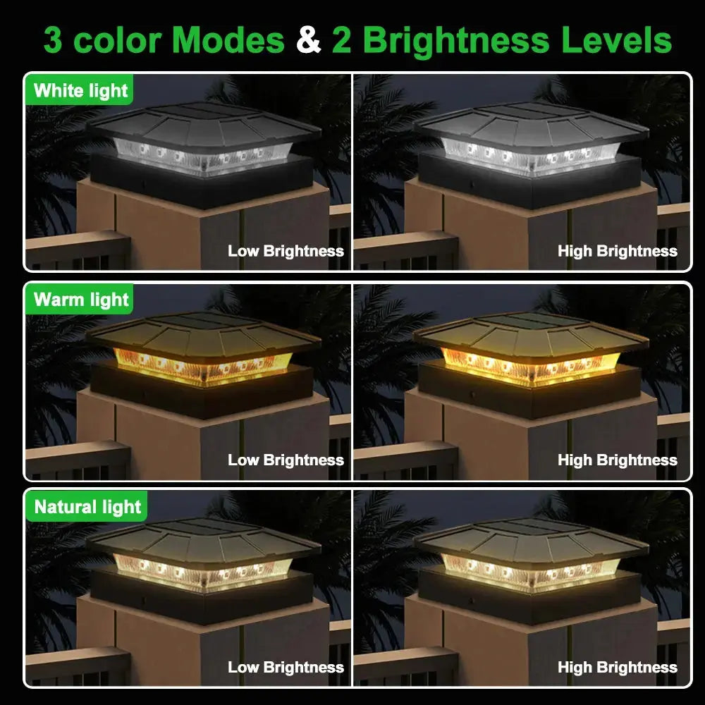 Solar Fence Post Cap Light – IP65 Waterproof LED Solar Post Light Luminescense