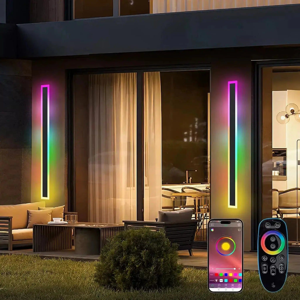 The Chroma Line™ Smart RGB Linear Wall Sconce | Waterproof IP65 Modern LED Bar | App-Controlled Mood Light Luminescense