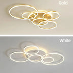 LumiFlow™ Modern Multi-Ring LED Chandelier – Dimmable Ceiling Light Luminescense