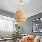 Bambura™ Handwoven Bamboo Pendant Light – Natural Woven Ceiling Pendant Light Luminescense