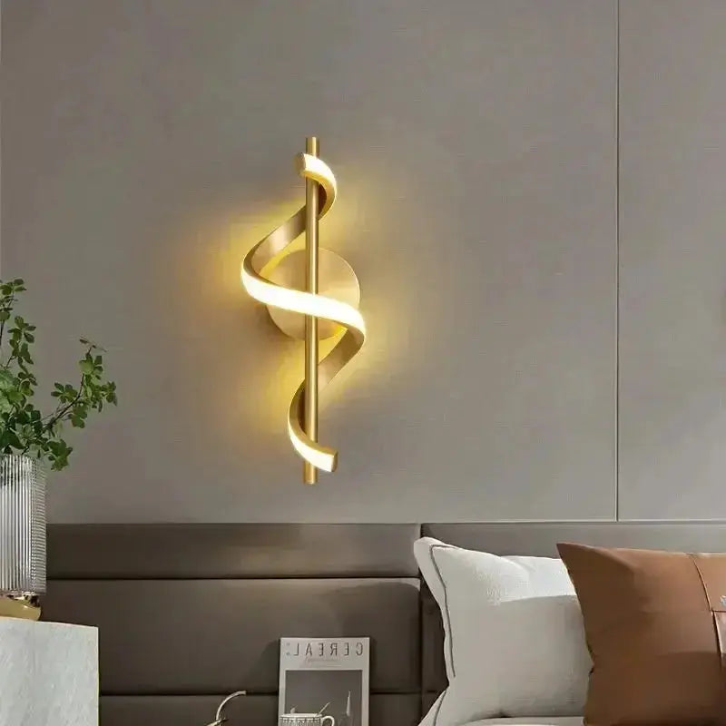 LumiTwist™ Modern Spiral LED Wall Lamp – Minimalist Curved Accent Light Luminescense