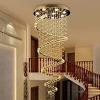 AuroraSpiral™ Luxury Crystal Staircase Pendant Light Luminescense