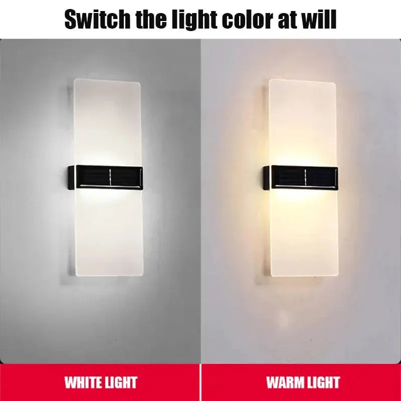 SolaraEdge™ Modern Solar LED Wall Light – IP65 Waterproof Outdoor Acrylic Sconce Luminescense