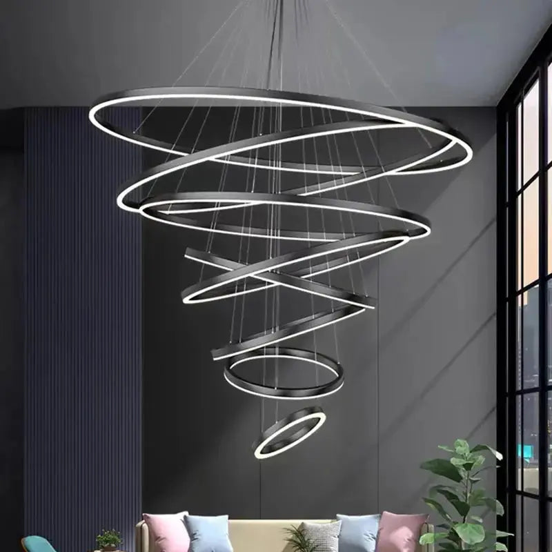 HelixAura™ Modern Spiral LED Chandelier – Dimmable Sculptural Pendant Light Luminescense