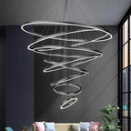 HelixAura™ Modern Spiral LED Chandelier – Dimmable Sculptural Pendant Light Luminescense