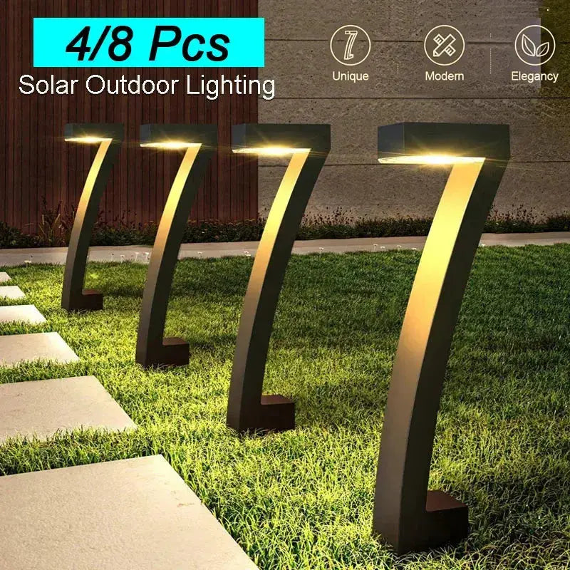 LumiPath™ Modern Outdoor Pathway Lights – Weatherproof Auto On/Off Solar Lighting Luminescense