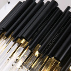 Noctyra™ Black Crystal Ceiling Chandelier – Modern Luxury Flush Mount Light Luminescense