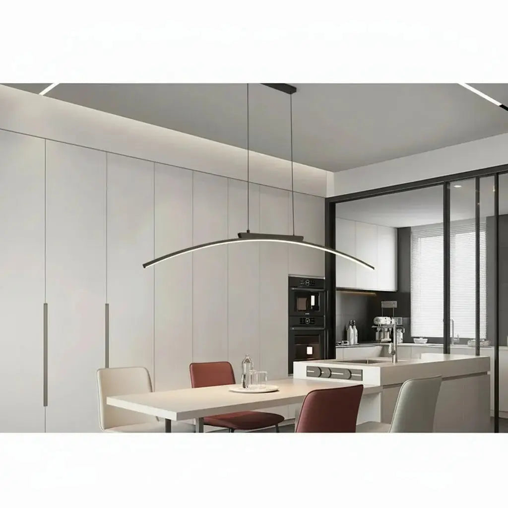 ArcLinea™ Curved Linear LED Pendant Light – Modern Pendant Chandelier Luminescense