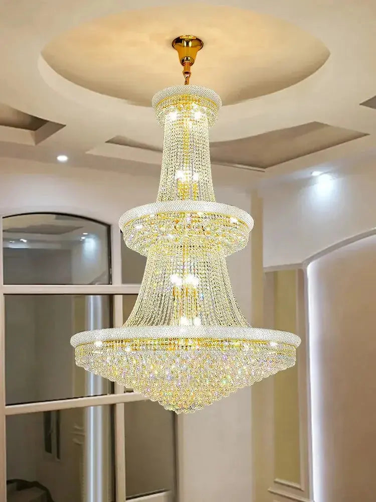 LumiCascade™ Grand Crystal Chandelier — Luxury Multi-Tier LED Statement Fixture Luminescense
