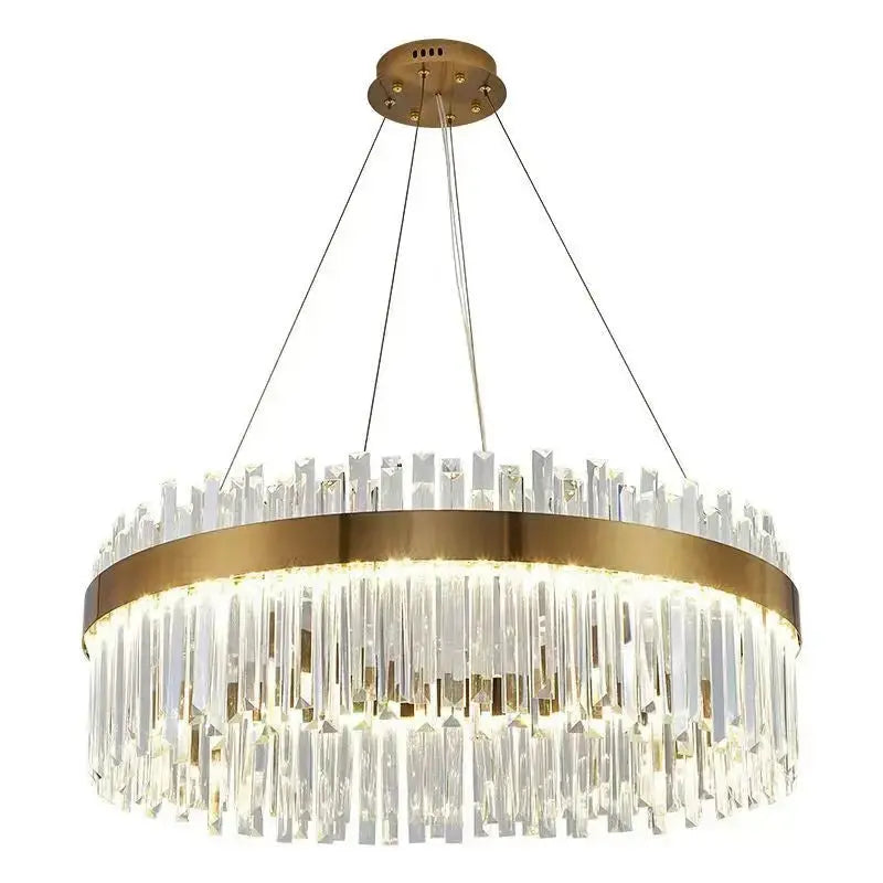 Aurielle™ Modern Crystal LED Chandelier – Luxury Gold Pendant Light Luminescense