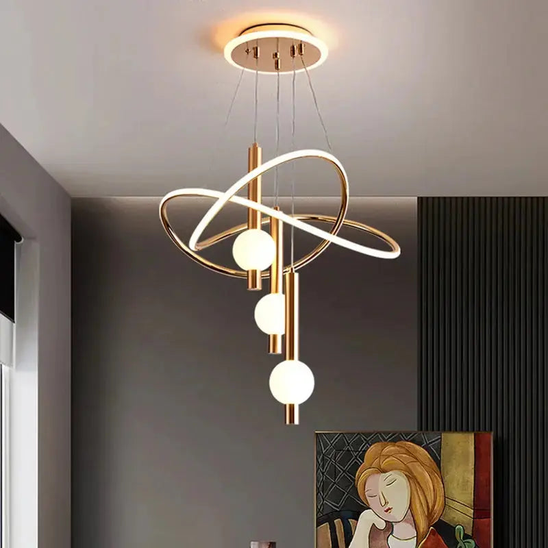 HelixAura™ Modern LED Pendant Chandelier – Sculptural Spiral Ceiling Chandelier Luminescense