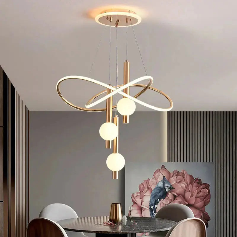HelixAura™ Modern LED Pendant Chandelier – Sculptural Spiral Ceiling Chandelier Luminescense