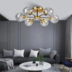 Orbitalis™ Multi-Arm Glass Chandelier - Modern Glass Orb Style Bulb Light Luminescense
