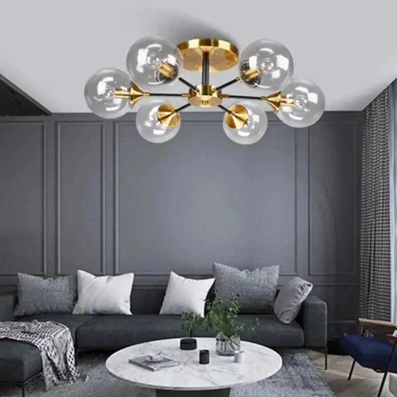 Orbitalis™ Multi-Arm Glass Chandelier - Modern Glass Orb Style Bulb Light Luminescense