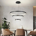 AstraFlow™ Modern Spiral LED Chandelier – Sculptural Multi-Ring Pendant Light Luminescense