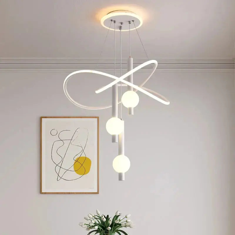 HelixAura™ Modern LED Pendant Chandelier – Sculptural Spiral Ceiling Chandelier Luminescense